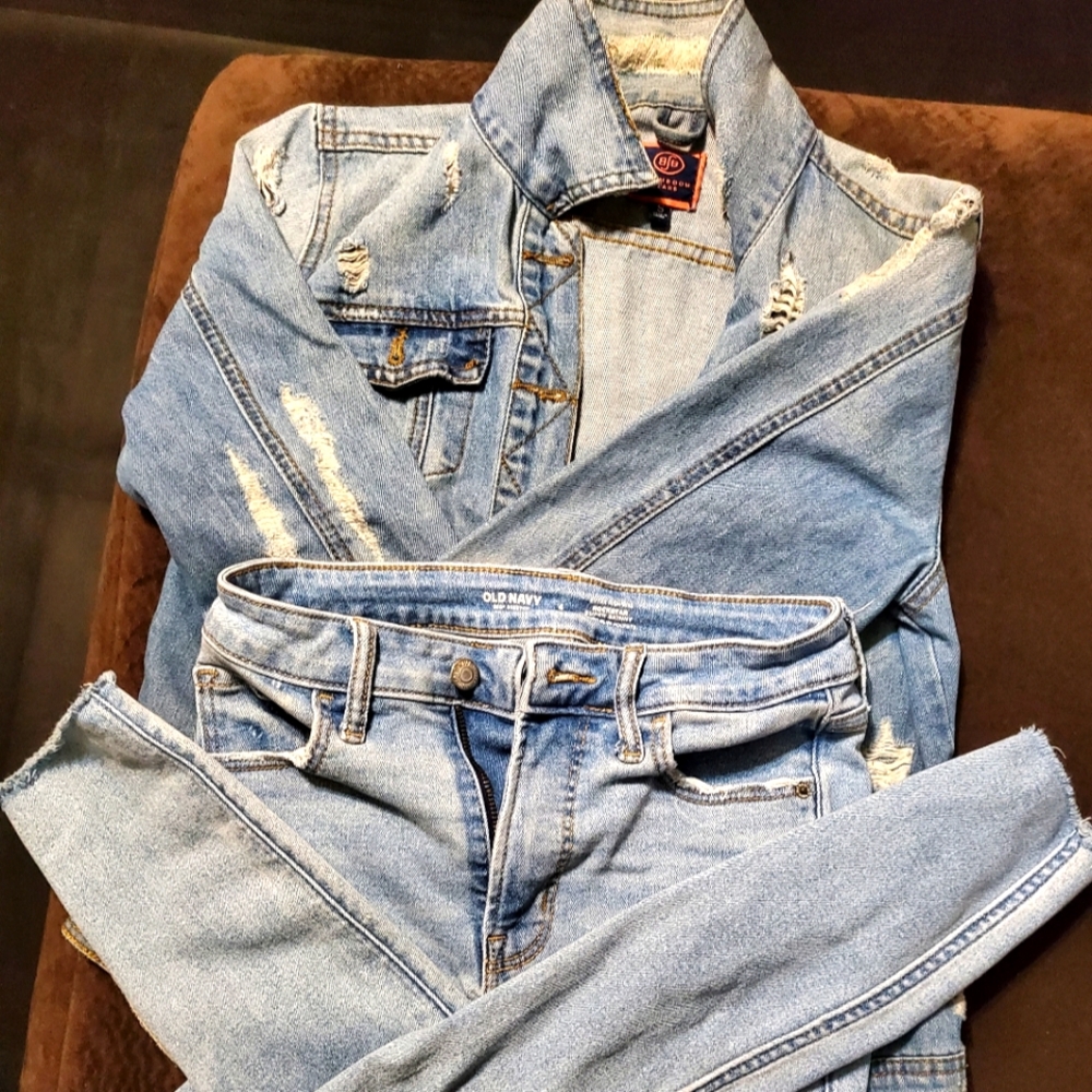Women's Light Blue Denim and Jacket
